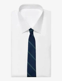 Navy Green Red Thin Stripes - Slipsar