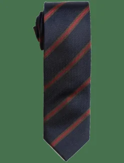 Navy Herringbone Silk Tie - Slipsar