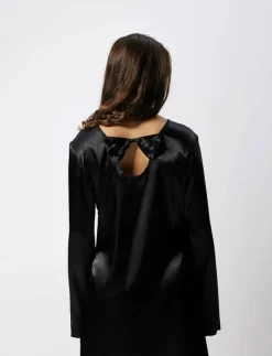 NLFSATIN LS BOW DRESS - Långärmade vardagsklänningar