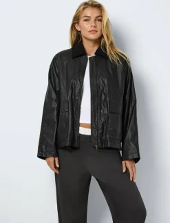NMDRAKE L/S COATED JACKET - Skinnjackor