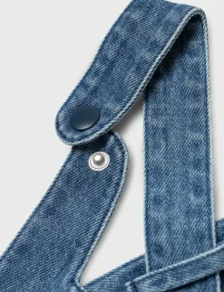 NMFJUDIT GABBY DENIM SPENCER SKY - Hängselklänningar