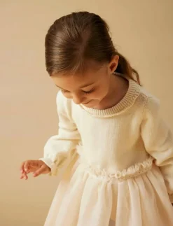 NMFSARINA LS KNIT DRESS LIL - Långärmade babyklänningar