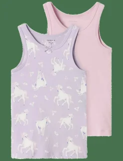 NMFTANK TOP 2P PASTEL LILAC HORSE NOOS - Överdelar