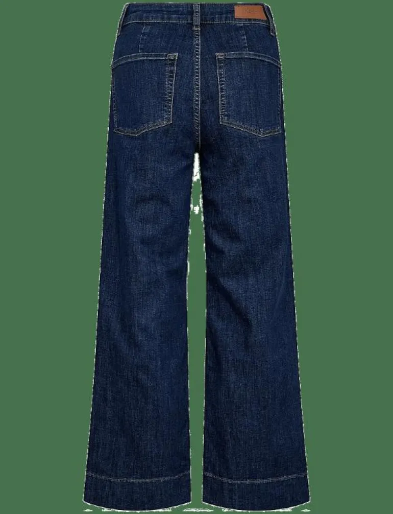 NUPARIS CROPPED JEANS - DARK BLUE - Vida byxor