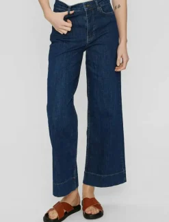 NUPARIS CROPPED JEANS - DARK BLUE - Vida byxor
