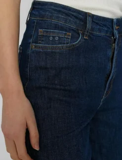 NUPARIS CROPPED JEANS - DARK BLUE - Vida byxor