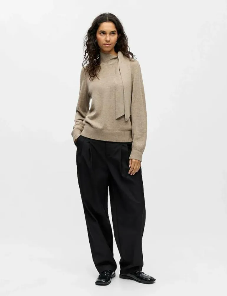 OBJTHESS L/S RE BOW KNIT PULLOVER NOOS - Stickat