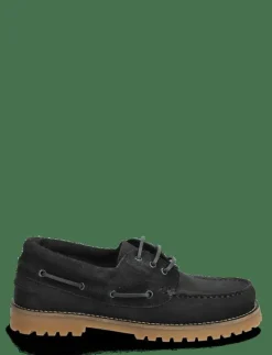 Ollie Boat Shoe - Black Nubuck/Hair - Seglarskor