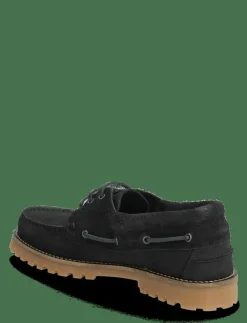 Ollie Boat Shoe - Black Nubuck/Hair - Seglarskor