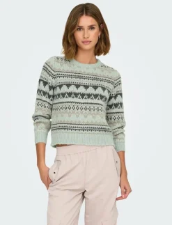ONLMONTANA L/S LIFE O-NECK CC KNT - Stickat
