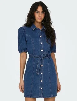 ONLVIBBE SS BELT DNM DRESS NOOS - Korta klänningar