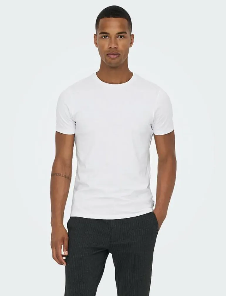 ONSBASIC SLIM O-NECK 2-PACK NOOS - Kortärmad t-shirt