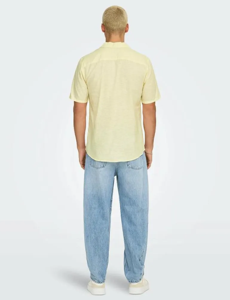 ONSCAIDEN SS SOLID RESORT LINEN NOOS - Linneskjortor