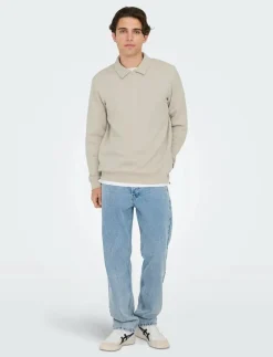 ONSCERES 1/4 ZIP SWEAT POLO - Långärmade pikéer
