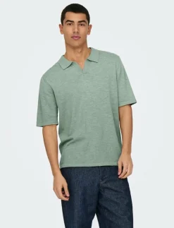 ONSGEORGE REG 12 LINEN SS POLO KNIT - Kortärmade pikéer