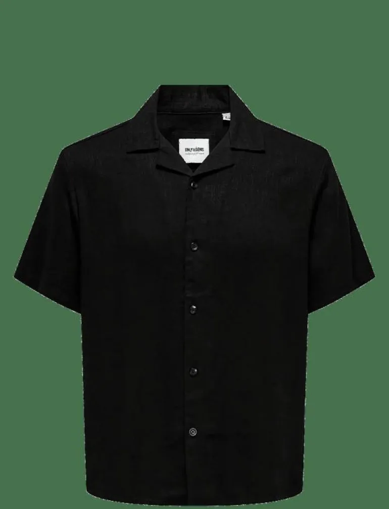 ONSKARI RESORT SS SHIRT VISC LIN 0075 CS - Linneskjortor