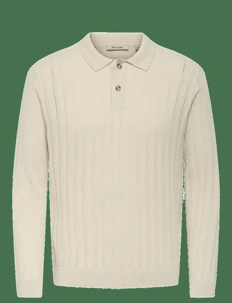 ONSKENT LIFE REG 12 LS POLO KNIT - Stickade pikéer