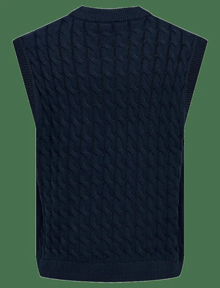 ONSKICKER LIFE RLX 3 CABLE VEST KNIT - Stickade västar