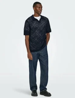 ONSKOLMAR LIFE REG 5 SS RESORT KNIT - Kortärmade pikéer