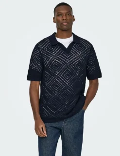 ONSKOLMAR LIFE REG 5 SS RESORT KNIT - Kortärmade pikéer