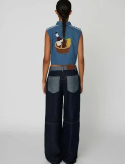 Out Of Office Embroidered Top - Jeansvästar