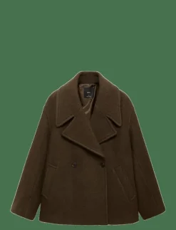 Oversized wool coat with maxi lapels - Ullkappor