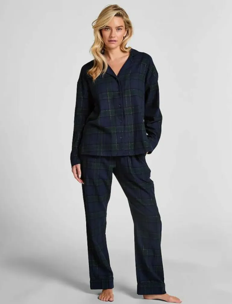 PANT FLANNEL STRAIGHT CHECK - Nederdelar