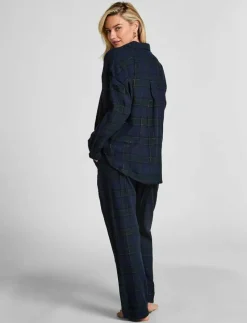PANT FLANNEL STRAIGHT CHECK - Nederdelar