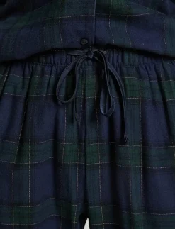 PANT FLANNEL STRAIGHT CHECK - Nederdelar