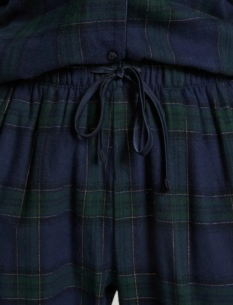 PANT FLANNEL STRAIGHT CHECK - Nederdelar