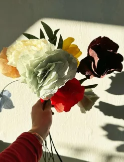 PAPER FLOWER, POPPY, LIGHT BLUE - Torkade blommor