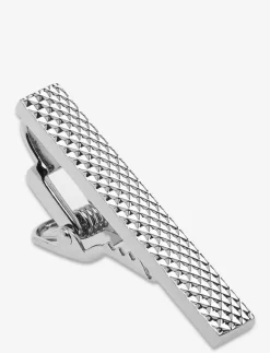 Patterned Silver Bar 3,5 cm - Slipsklämmor