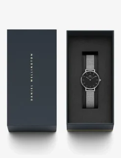 Petite 28 Sterling S Black - Analog klocka