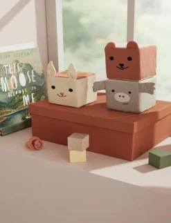 Play cubes textile EDVIN - Stapelbara klossar