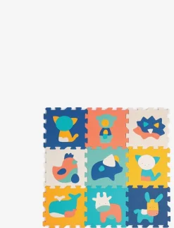 Play mat with animals (9 pcs) - Lekmattor