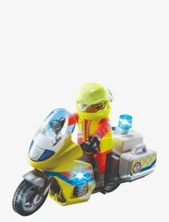 PLAYMOBIL City Life Rescue Motorcycle with Flashing Light - 71205 - Playmobil City Life