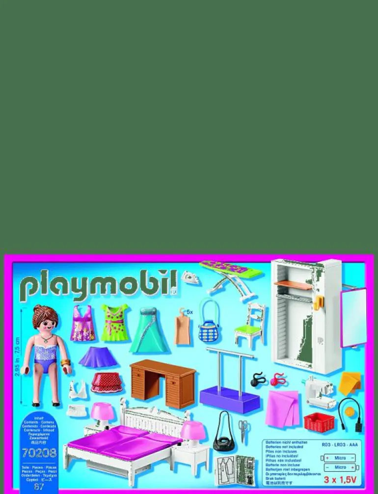 PLAYMOBIL Dollhouse Sovrum med syhörna - 70208 - Playmobil Dollhouse