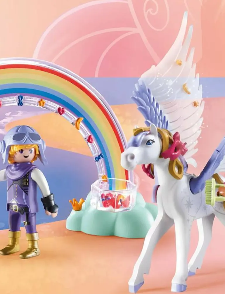 PLAYMOBIL Princess Magic Pegasus with Rainbow in the Clouds - 71361 - Playmobil Princess Magic