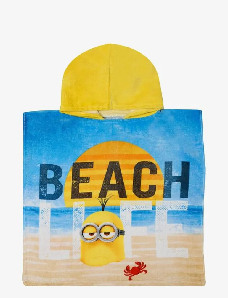 Poncho Minions 50x100cm, 100% cotton - Handdukar