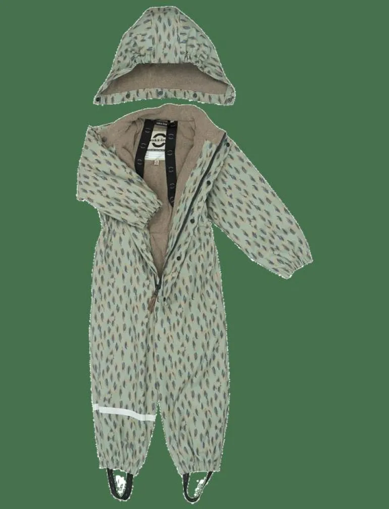 PU AOP Rain Suit with Fleece - Regnoveraller