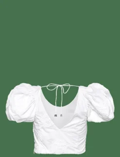 PUFF SLEEVE COTTON TOP - T-shirts