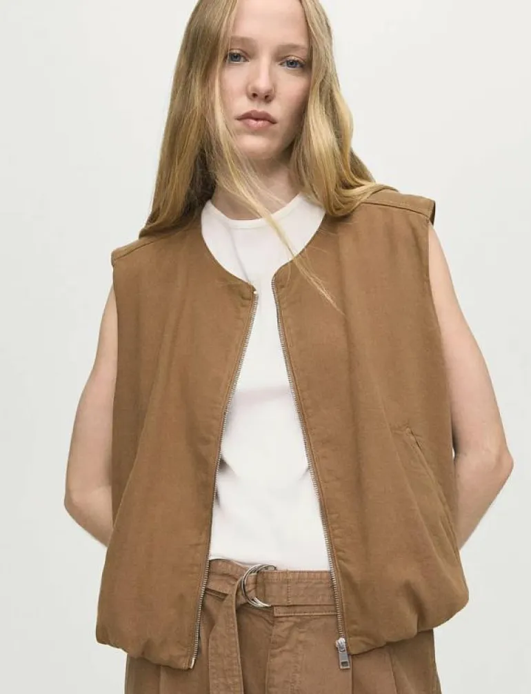 Puffer denim waistcoat - Jeansvästar