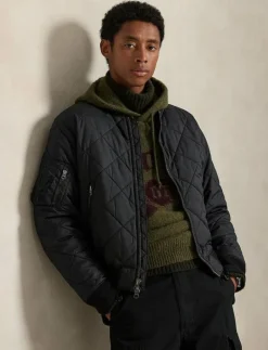 Quilted Jacquard Bomber Jacket - Quiltade jackor