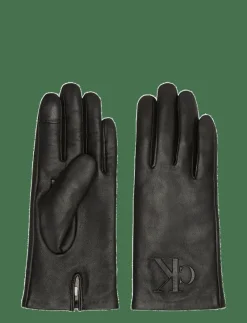 RAISED CK LEATHER GLOVE - Fingervantar