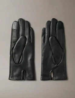 RAISED CK LEATHER GLOVE - Fingervantar