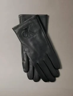 RAISED CK LEATHER GLOVE - Fingervantar
