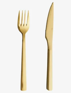 raw steakset gold color coating 8 pcs set - Bestickset