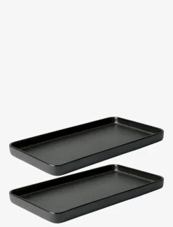 RAW Titanium Black - rektangulær fad 2 stk 34 x 18 x 2,5 cm gaveæske - Serveringsfat & Uppläggningsfat