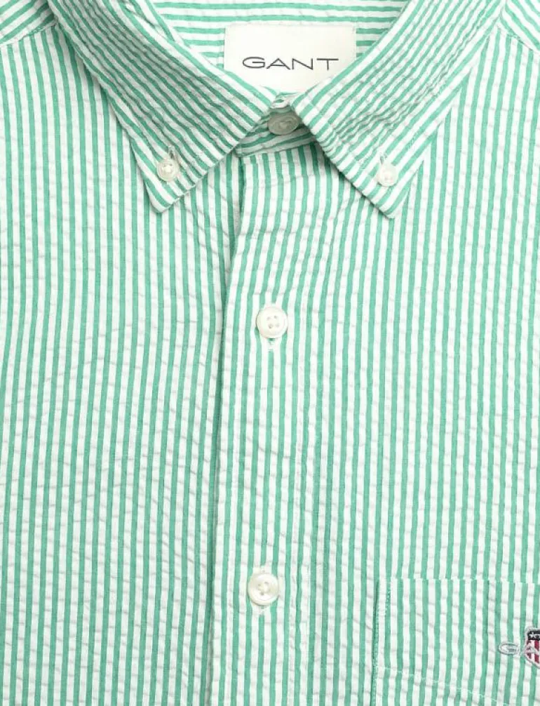 REG SEERSUCKER STRIPE SS SHIRT - Kortärmade