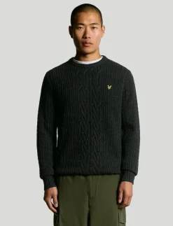 Ribbed Cable Knit Jumper - Rundhalsad